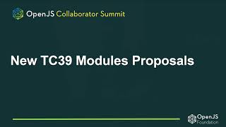 New TC39 Modules Proposals