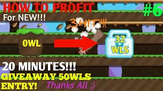 How to lazy profit 0WL to 32WLS + 50WL Giveaway Entry | GrowTopia