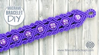 Purple Rain Micro-Macrame Bracelet with Beads | Tutorial