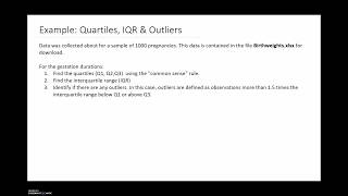 Example: Quartiles, IQR & Outliers