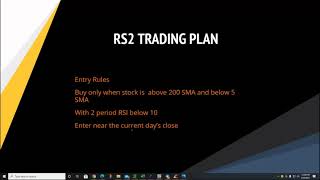 RSI Swing Trade Update and Trade Management Alternatives