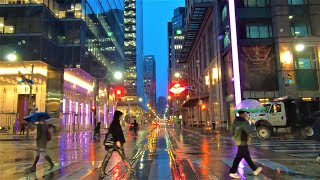 [4K] 🇨🇦 Drive in the Heavy Rain - Downtown Toronto to North York along Adelaide ST and DVP | Canada