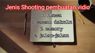 jenis shooting vidio yang akan kita buat