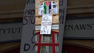 Protest studentów wydziału Etnologii UWr przeciwko ludobójstwu w Strefie Gazy! #uwr #palestine