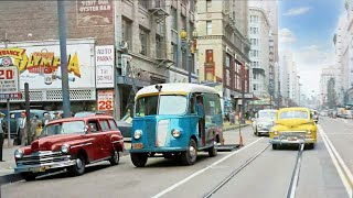 Los Angeles early 40s,50s in color [60fps, Remastered] w/sound design added