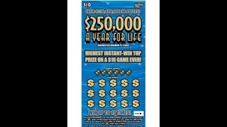 $10 - $250k A Year for LIFE - NEWER TICKET Lottery Bengal Scratch Off Florida instant