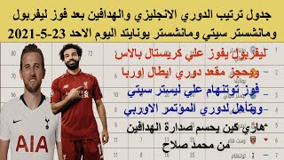 ترتيب الدوري الانجليزي وترتيب الهدافين الجولة 38 والاخيرة اليوم الاحد 23-5-2021-والفرق المتأهلة