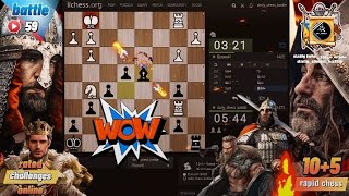 Rapid chess10+5/online game play (Lichess rated challenges)Memes edition #chess #checkmate #lichess