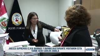 JUECES SUPREMOS ELVIA BARRIOS Y RAMIRO BUSTAMANTE VISITARON ESTA TARDE SEDE CARLOS ZAVALA