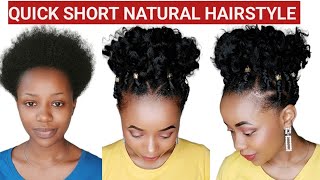 Easy Short Natural Hairstyle Step-by-step|BEGINNERS FRIENDLY