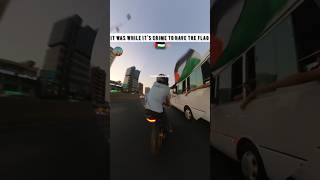 Road Biker donating Flags 🇵🇸#viral #shorts #shortsfeed #youtubeshorts