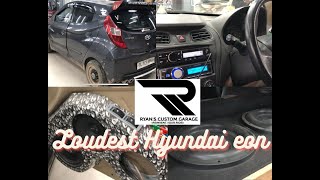 India’s loudest Hyundai eon with two crown audio 1200w rms each subwoofers | modified hyundai eon