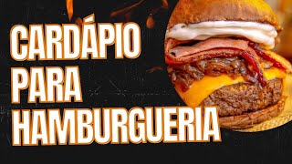 como fazer cardápio para hamburgueria.