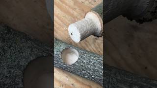 Tenon cutter - drill a mortise in a log - assemble #shorts #shortvideo #diy