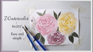 How to Watercolor Roses | Easy Tutorial For Beginners 😍🌹