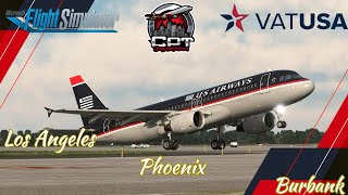 MSFS 2020 LIVE VATSIM Adventure:  US Airways A320  Flight from LAX - PHX - BUR ✈️✨#VATSIMEvent