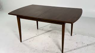 Merton Gershun for American of Martinsville Mid Century Walnut Expanding Dining Table with 2 Leaves