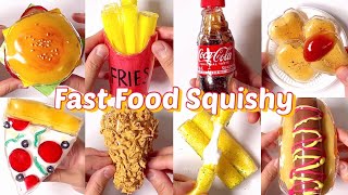 패스트푸드 🍔🍟🥤🍕🍗🌭🧀🍗 말랑이 모아보기 - DIY Fast Food Squishy with Nano Tape Series!