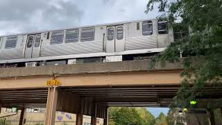 CTA Purple Line Train Loop-Bound Departs At Foster Station