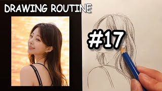 Learning how to draw a beautiful woman with the Loomis Method, step by step - Drawing Routine #17