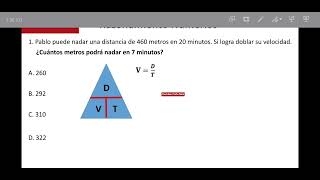 143. #examentransformar Pablo puede nadar una distancia de 460 m en 20 mim. Si logra doblar su veloc