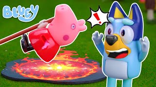 Bluey and Peppa Toys! Adventure In The Garden - Lessons About Teamwork for Kids