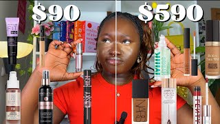 FULL FACE OF HIGHEND VS DRUGSTORE MAKEUP | what’s worth your money ?