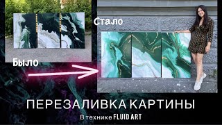 Как перезалить картину в технике Fluid art. Обзор материалов. Советы и рекомендации.