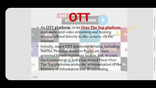 "REGULATION OF OTT-OVER THE TOP PLATFORMS" for UPSC