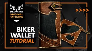 How to make leather biker wallet - PDF PATTERN