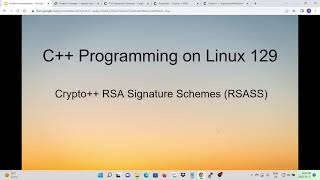 C++ Programming on Linux - Crypto++ RSA Signature Schemes (RSASS)