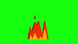 Cartoon Fire Element Stock Footage | Green Screen | Part 2