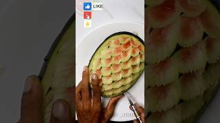 Art Of Watermelon Carving In Leaf - How to Make Beautiful Leaves with Watermelon #shortstrending