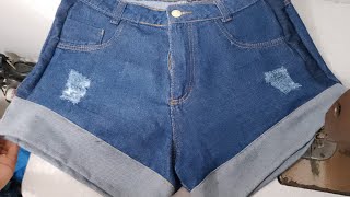 Como aumentar shorts jeans que estava sem uso, lateral e comprimento