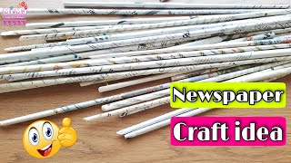 DIY idea from Newspaper | Craft ideas with paper |Paper craft mima easy art design