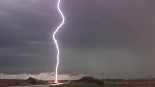 Carroll, IA 4-19-17 Tornado Producing Storm & EXTREME Close lightning