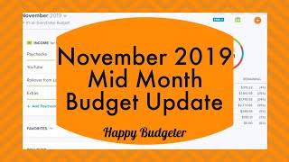 November 2019 Mid Month Budget Changes | Happy Budgeter