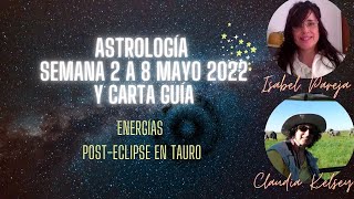 Astrología semana 2 a 8  Mayo 2022 y carta guía para la semana.