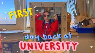 first day back at university *vlog* 🚌|| day in my life as a makeup student 2021