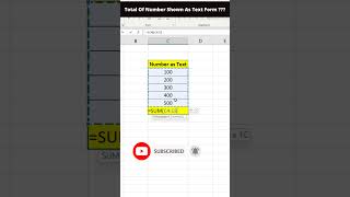 Excel interview skills 15 |Total of Number read as Text #excel #exceltips #microsoftexcel #shorts