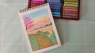 Pemandangan Alam Tutorial Step By Step |Oil Pastel