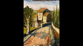 Limited Palette Oil Painting Country Lane Landscape