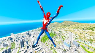 GTA 5 Spiderman Epic Jumps Compilation(GTA V Fails Funny Moments)