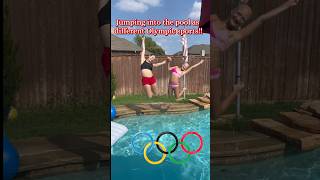 Jumping into the pool as different Olympic sports!! (Adriana’s version) 🤣