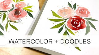 learn how to paint quick and easy modern roses with watercolor