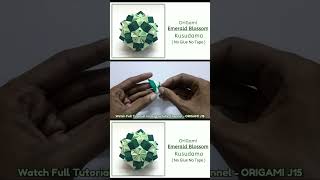 Origami Emerald Blossom Timelapse Kusudama ( Master Jugal ) || ORIGAMI J15