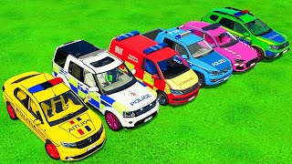 POLICE OF COLORS! TRANSPORTING DACIA, RANGE ROVER, VOLKSWAGEN POLICE CARS WITH MAN TRUCKS! FS22