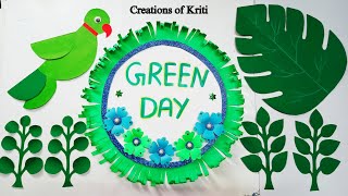 5 easy green craft for board decoration | Green day craft for school decoration | Green paper craft