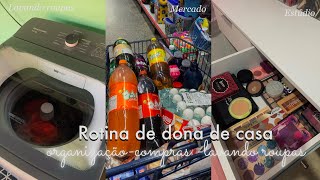 ROTINA DE DONA DE CASA | LAVANDO ROUPAS | COMPRAS DO MÊS DE UM CASAL