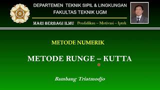 Metode Runge – Kutta – Prof. Dr. Ir. Bambang Triatmodjo, DEA